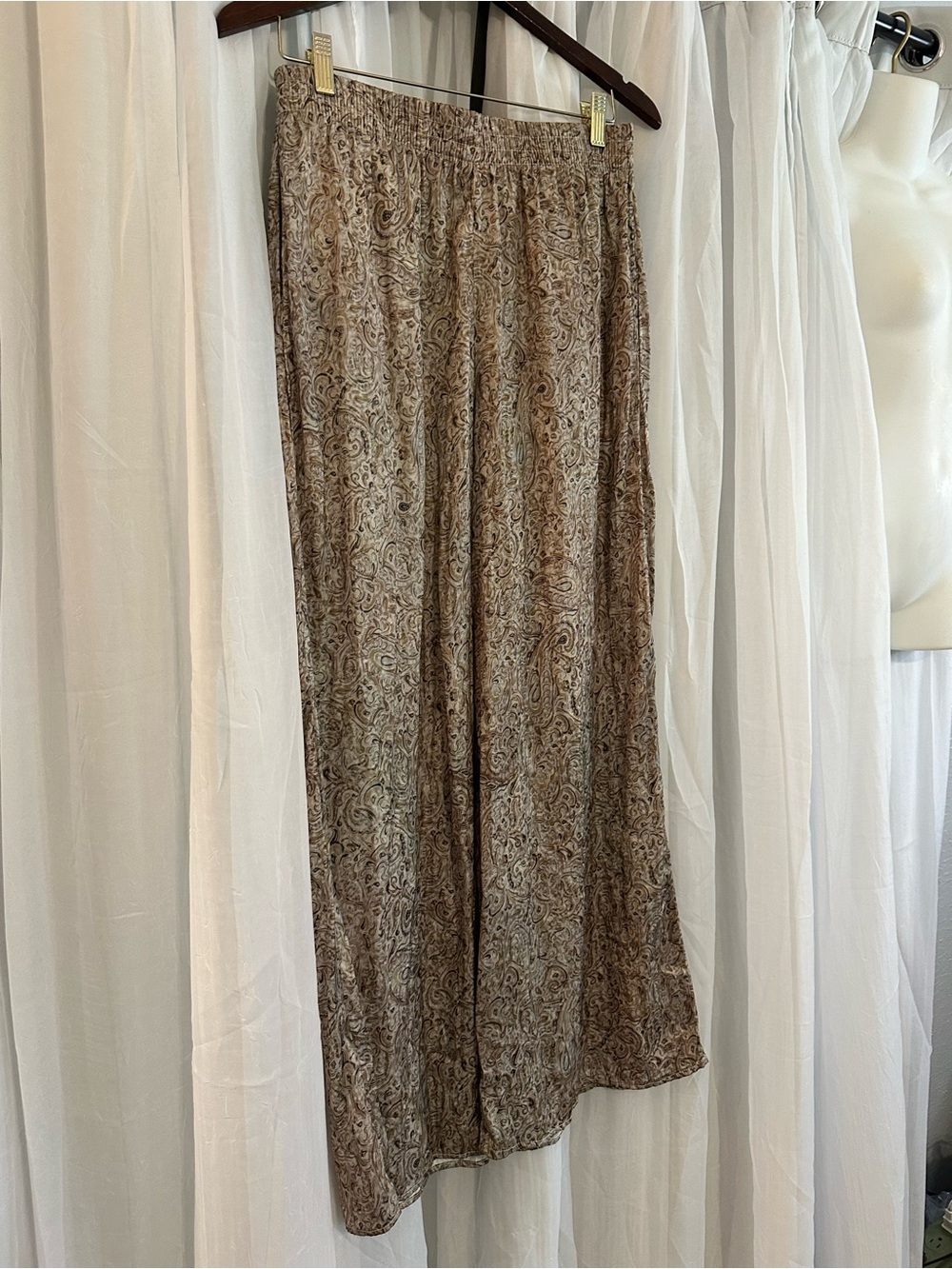 Philosophy Women's Brown Paisley Wide-Leg Pants